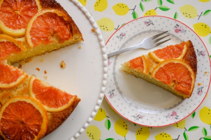עוגת תפוזים הפוכה